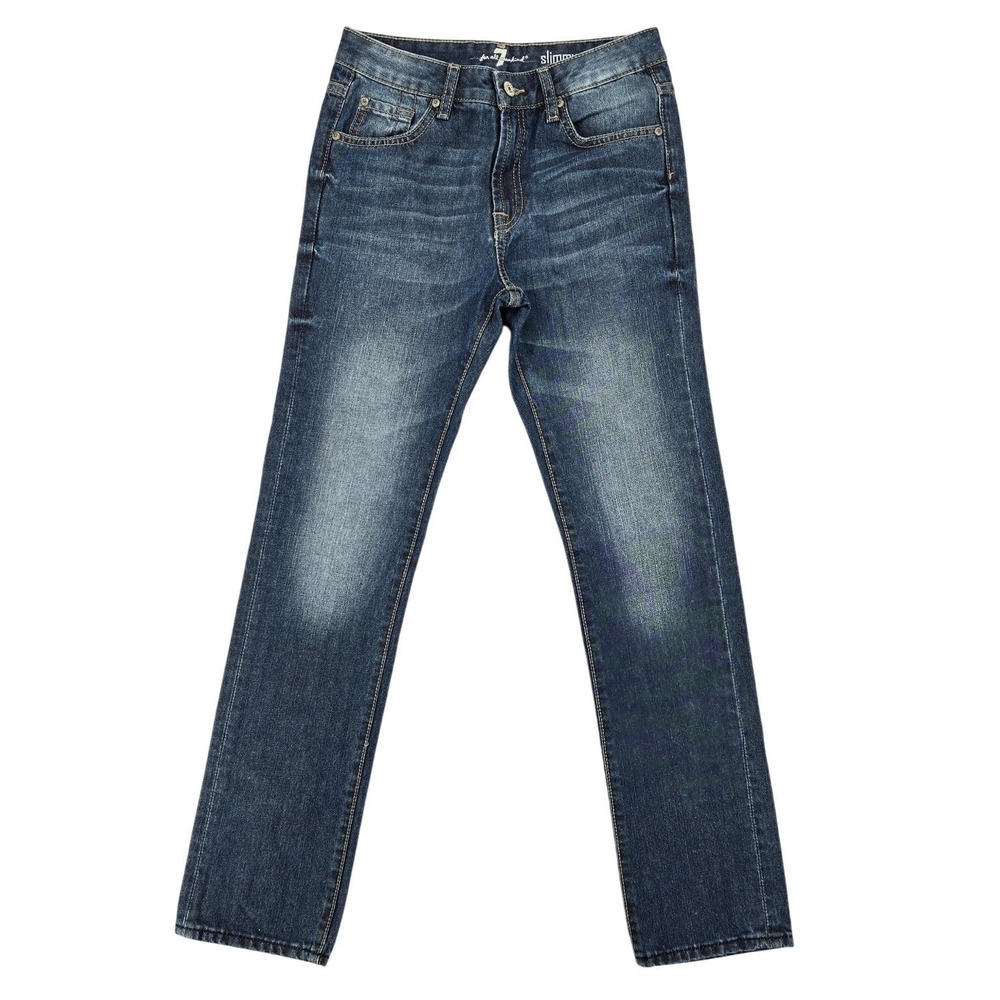 7 For All Mankind Size 14 Slimmy Jeans Kids Dark Wash Denim Slim Straight Leg